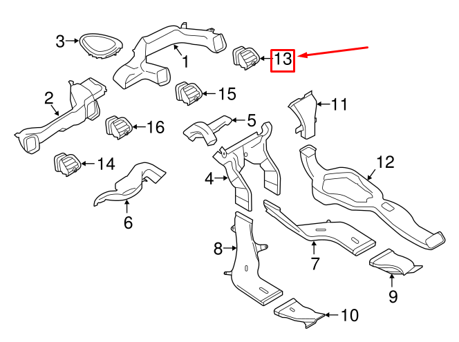 MINI CLUBMAN F54 Right Outer Air Vent Grille 9340460 64229340460  