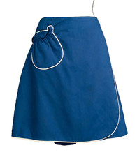 Vintage 1970s blue wrap skort mini skirt, A-line pocket navy tennis cotton S