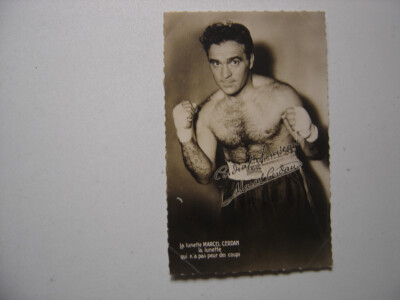 Fotografie Sport BOXEN: Marcel CERDAN Werbung für die Lünette Marcel CERDAN