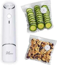 Vacuum Sealer (Vacuum + 10 Bags) + 10 Bags, White