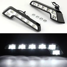 Pair Universal 12V 6 LED White Daytime Running Light DRL Driving Bumper Fog Lamp