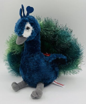 Aurora Perry The Peacock Peafowl Bird 8'' Avian Stuffed Plush Toy Lovey 2016 NWT