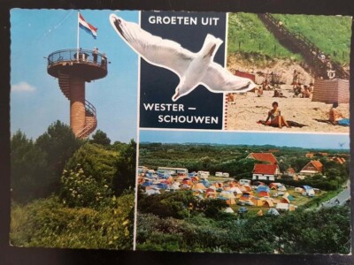 Postkarte gelaufen, Groeten uit Wester-Schowen, Ansichtskarte, Sammlung 