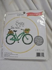 Dimensions "Enjoy the Ride" Cross Stitch Kit Bicycle Flowers 72-75342 New