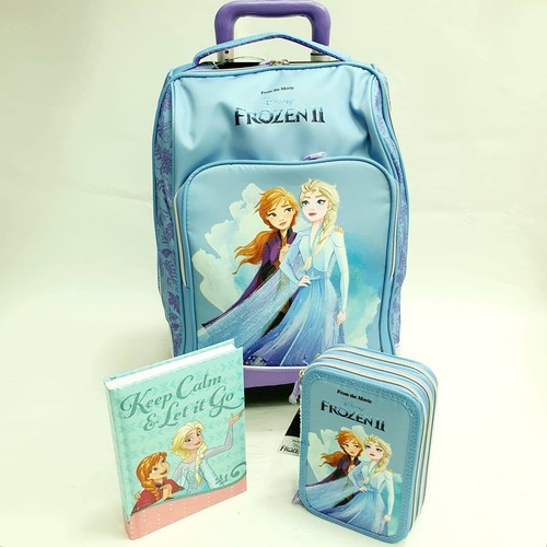 Zaino Frozen scuola elementare trolley set astuccio 3 zip diario zaino  FROZEN 2 | eBay