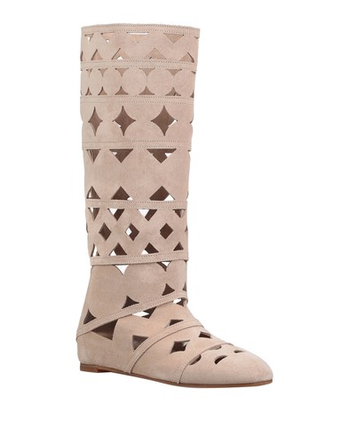 RRP€720 CASADEI Leather Boots US6 UK3 EU36 Pink Cutouts Pull On Made in Italy - Picture 2 of 8