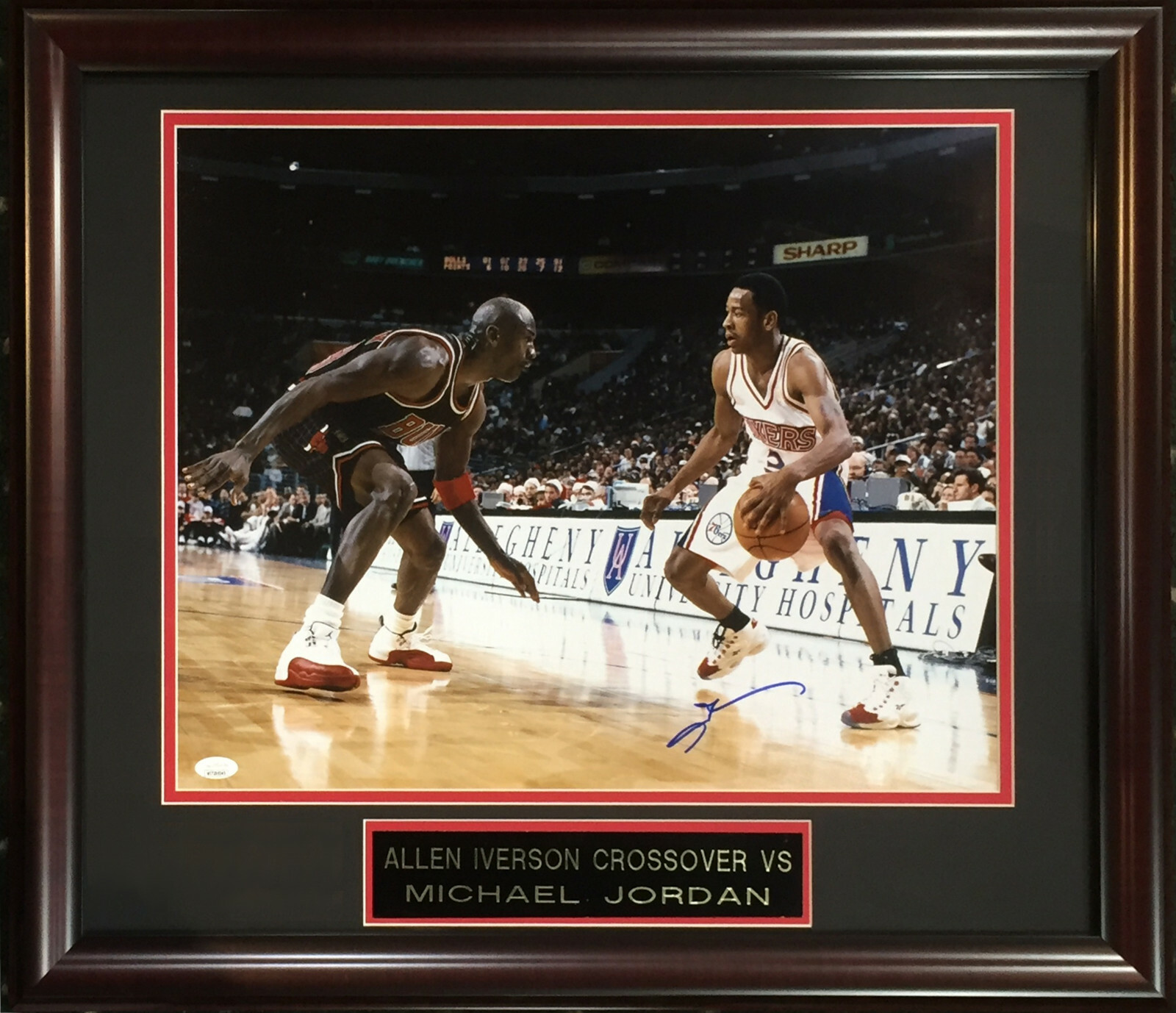 Allen Iverson Autographed Signed 16X20 Michael Jordan Photo Framed Autograph HOF JSA COA 