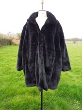 Gorgeous Luxury Black Faux Fur Hooded Coat Yours Plus Size 26 – 28 Rrp £70.00
