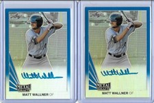 2019 Leaf Metal Draft MATT WALLNER Throwback Blue Prismatic Auto RC /30 Twins