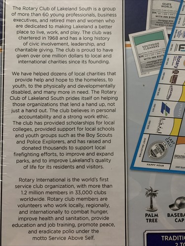 Lakeland South Rotary-Opoly 50th Anniversary Board Game Opoly Family Game - Bild 5 von 7