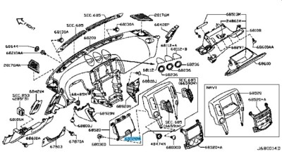 NISSAN 370Z Z34 2009-2020 Genuine Center Cluster Lid 68250-1EA0A