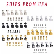 6 Inline 21:1 Dual Pin Guitar Tuner 2 Pin Tuning Keys for Strat/Tele Guitar