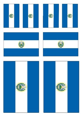 Mini Aufkleber Set El Salvador Flagge – 12 Stück, 33x20 Mm, Selbstklebend, Rechteckig