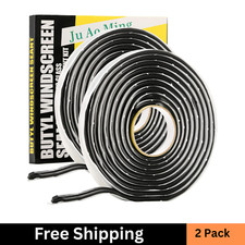 2 Pack Butyl Seal Tape - 3/8" X 30 Feet Black Rubber Sealant for RV, Window, Doo