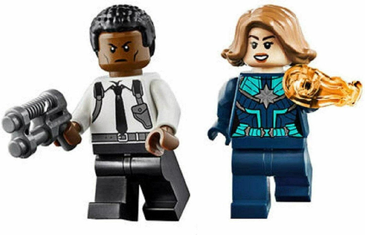 LEGO Superheroes Minifigure Captain Marvel and Nick Fury Young | eBay