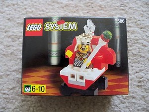 LEGO-System-Castle-Super-Rare-2586-King-amp-Throne-Chess-King-New-amp-Sealed