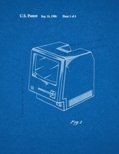 Apple Personal Computer Patent Print Blueprint