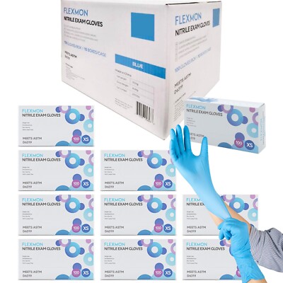1000 ''Extra Small'' Nitrile Exam and Medical Gloves 4.2Mil, Powder Free (FLEXMON)