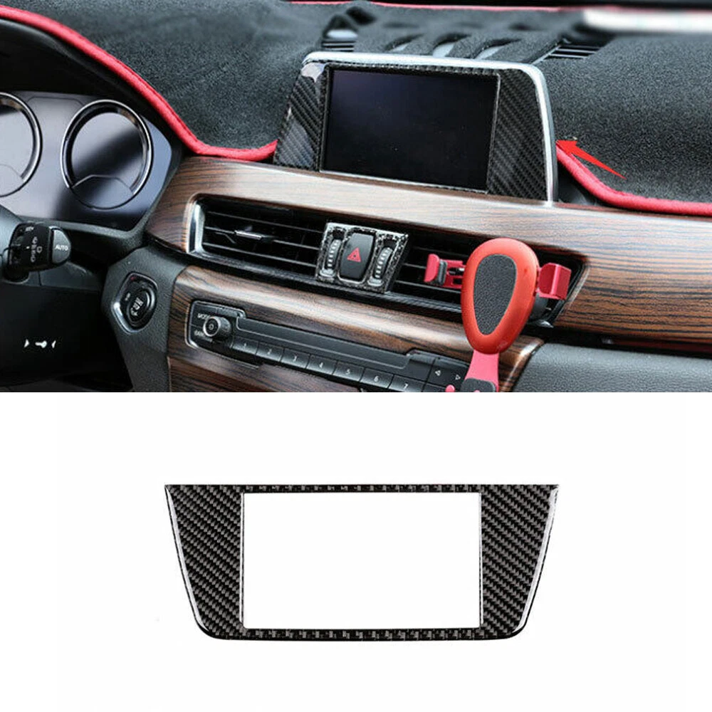 Middle Console Navigation Panel Trim For BMW X1 F48 2016-2022 Vinyl Carbon Fiber