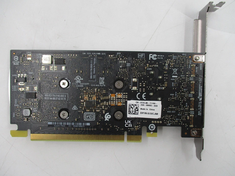 Dell NVIDIA Quadro P620 2GB GDDR5 PCIe Graphics Card Dell P/N: 072CJM Tested - Image 3 of 4