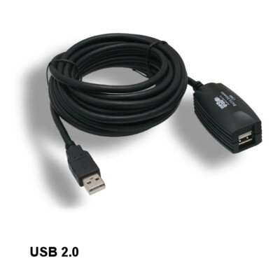 16 feet Active Repeater USB 2.0 Cable Bus Powered 480Mbps GL850A Chip Black
