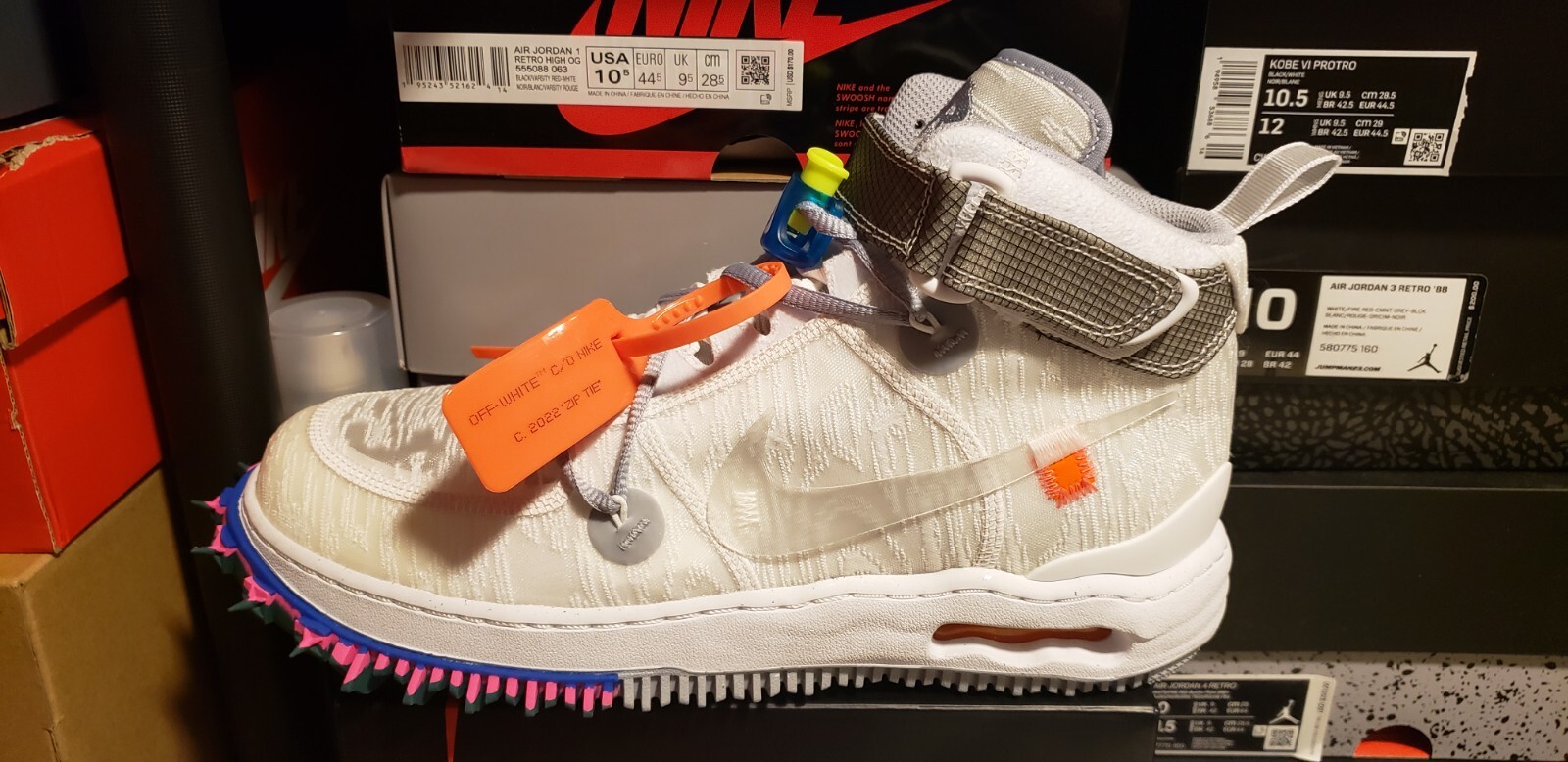 OFF WHITE X NIKE Nike X Off bianche Air Force 1 bianche medie taglia 10 5 DS nuove con scatola