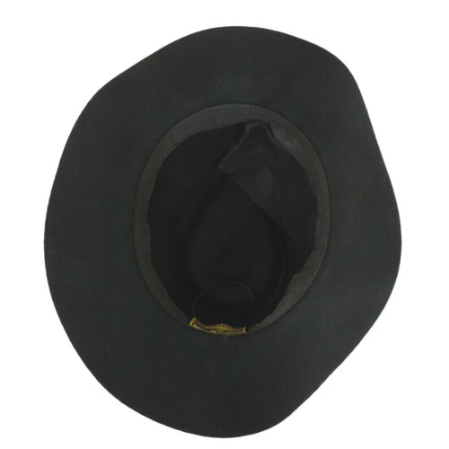 Sombrero de fieltro de lana aplastable Outback con cremallera bolsillo negro - Imagen 5 de 6
