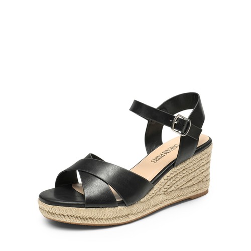 Women Casual Espadrille Wedge Sandals Ankle Strap Open Toe Comfortable Shoes - Picture 15 of 34