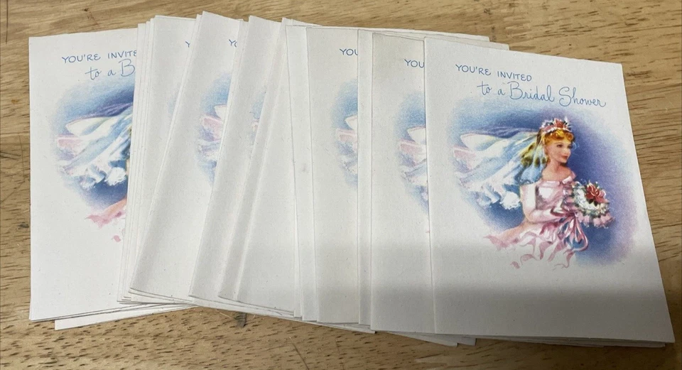 Lote De Colección De 39 Tarjetas De Invitación "ESTÁS INVITADO A UNA DUCHA NUPCIAL" 4" Foto 2 de 4