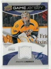 Anders Lindback 12-13 Upper Deck Series 1 UD Game Jersey Tampa Bay Lightning