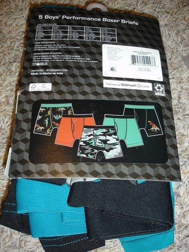 Athletic Works 5 pack Dri-Performance boxer briefs underwear boys (S) 6/7 Dino - Picture 5 of 7