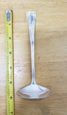 RARE VTG TO ANTIQUE E & J B / E & J BASS EJB2 PATTERN SILVERPLATED CREAM LADLE 