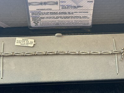 Sterling Silber Armband gestempelt 925 Diamant