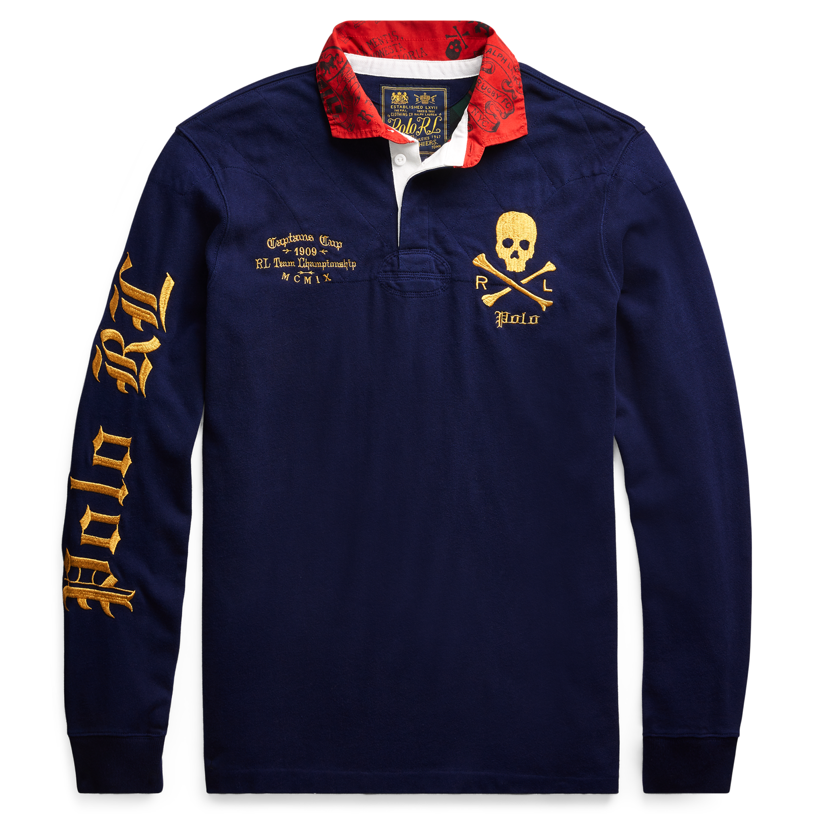 Ralph Lauren Big & Tall Polo Rugby With Sleeve Logo Skull & Crossbones |  eBay