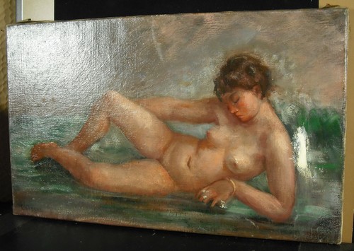 Marguerite CRISSAY (1874-1945) jeune femme nue à la rivière peinture Nude art - Picture 8 of 12