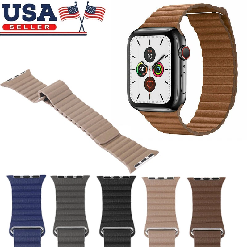 Genuine Leather Loop Magnetic Loop Watch Band For Apple Watch 38