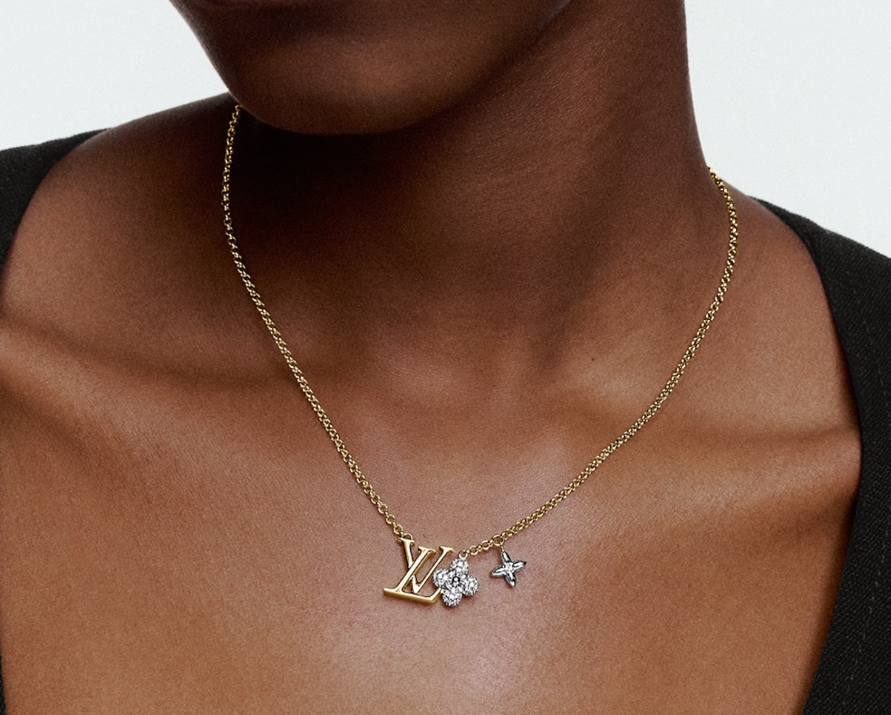 Louis Vuitton LV Gram Necklace M01265 Monogram flower charms | eBay Louis Vuitton LV Gram Necklace M01265 Monogram flower charms | eBay