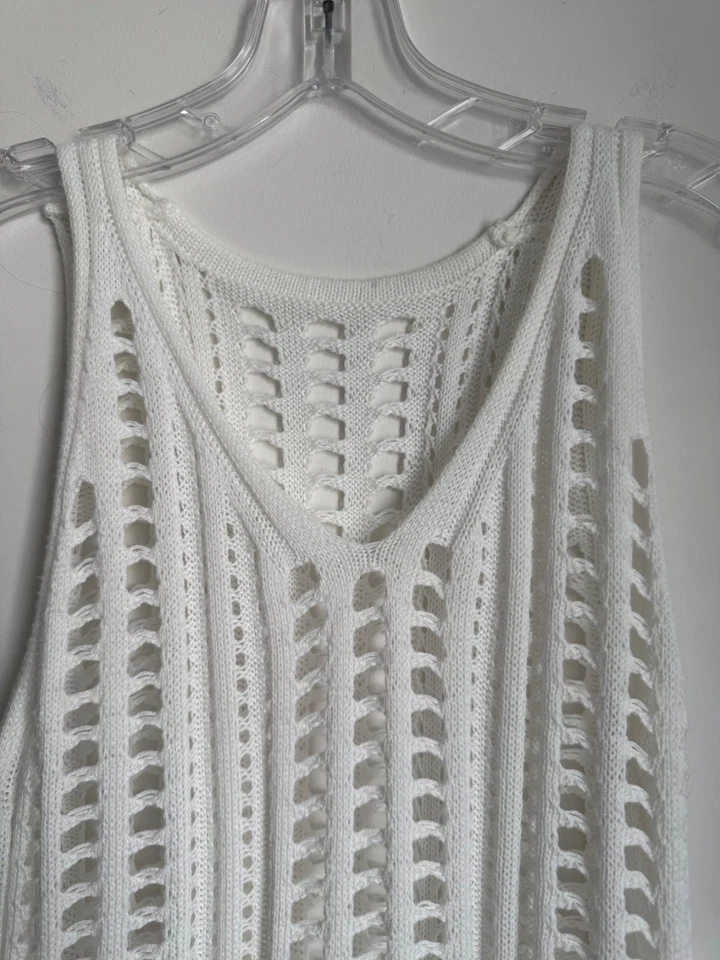 Traje de baño de ganchillo encubrimiento ligero bikini vestido blanco para mujer M Foto 3 de 4