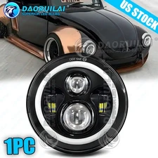 7" Round LED Projector Hi/Lo Sealed Beam Headlight Kit For VW Beetle 1950-1979