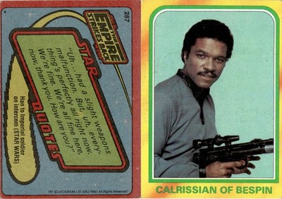 1980 Topps The Empire Strikes Back Series 3 #287 Calrissian of Bespin