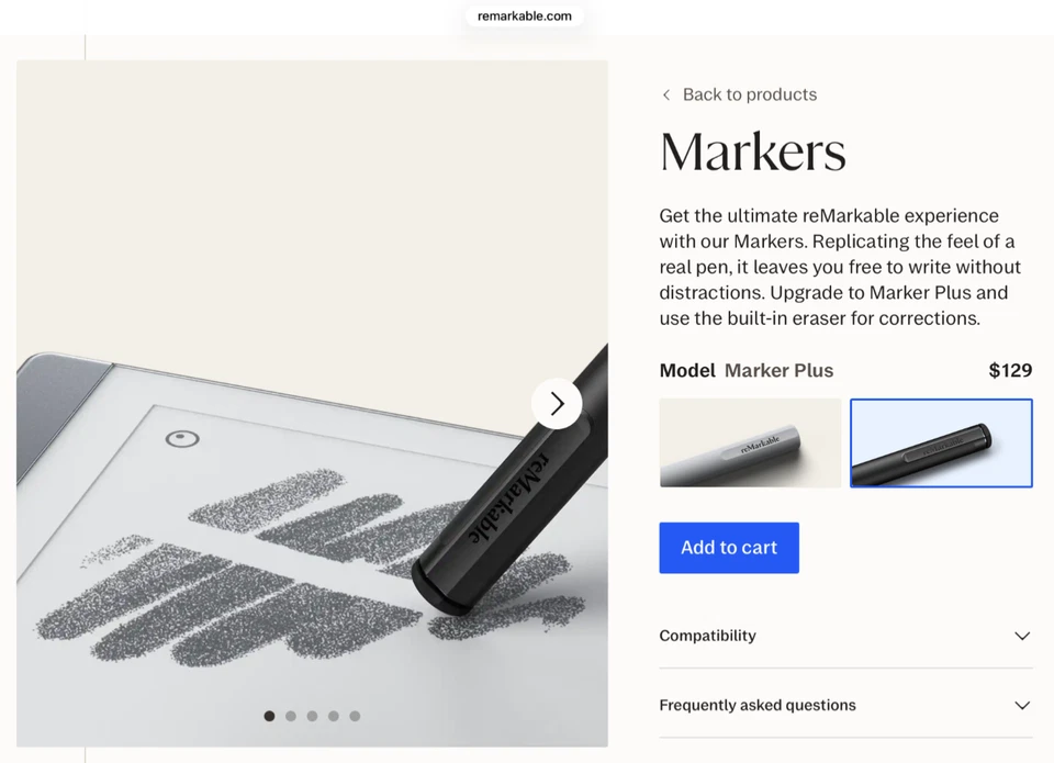 Original Remarkable Marker Handwriting Stylus Pen for Remarkable 2 TESTED - Image 4 of 4