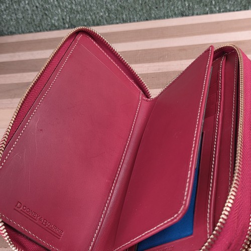 Dooney & Bourke Alto Large Double Zip Organizer Wallet Red Leather - Picture 12 of 17