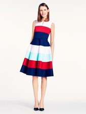 Kate Spade Corley  Dress Women 12 Striped Sleeveless Fit & Flare ASOS Glee