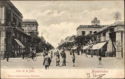 Ak Montevideo Uruguay, Calle 18 de Julio - 3778020