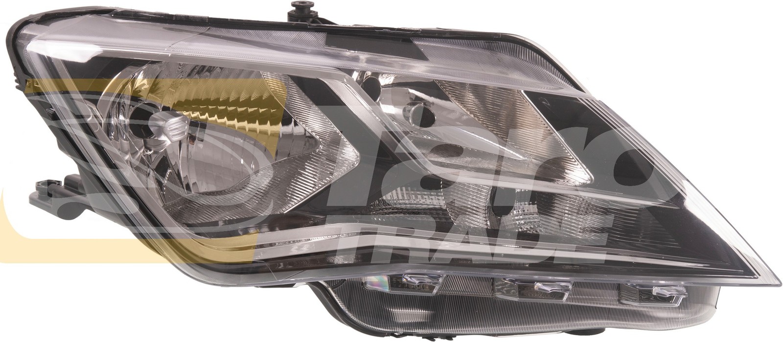Phare avant droite Seat Toledo 2013-2017 optique premium finition chrome et plastique renforcé