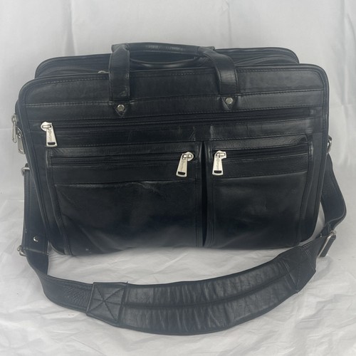 Winn 16" Leather Expandable Laptop Briefcase Sturdy