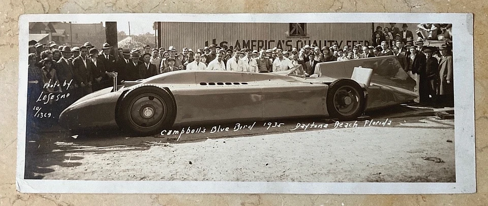 RARO! MODERNIST LAND SPEED RECORD "BLUE BIRD" COCHE DAYTONA BCH. FOTO 7 DE MARZO DE 1935 Foto 2 de 4