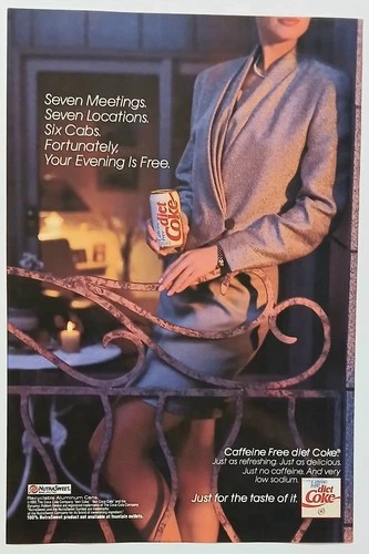 1991 Original Print Ad Full Page - Caffeine Free Diet Coke   Vintage