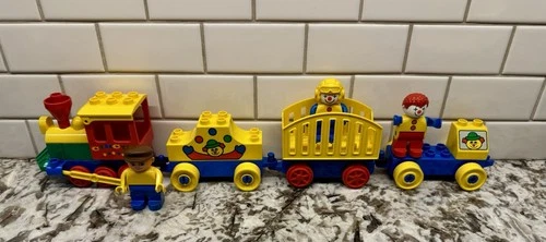 Vintage ~LEGO~ Duplo Circus Train Cars & Clowns Lot ~EXCELLENT~