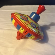 Schylling More Fun Vintage Tin Metal Spinning Circus Clown Top Toy